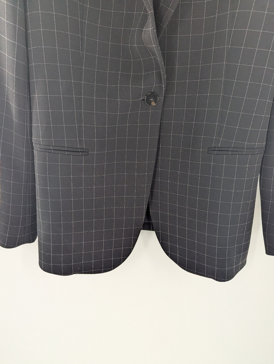 Theory Black Staple Check Crepe Blazer Women's 6 Professional Career Minimalist - Picture 9 of 9